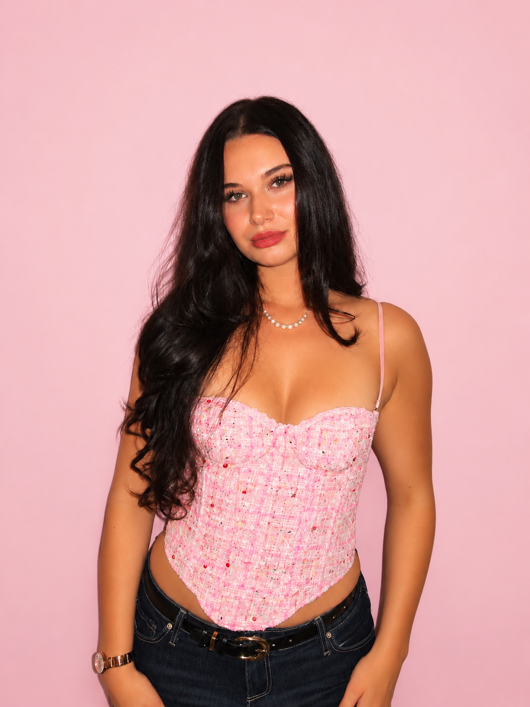 Claudette Tweed Corset Top