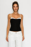 Coraline Lace Trim Contrast Cami Top